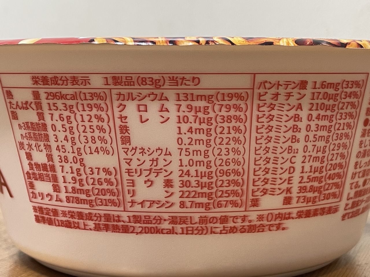 BASE YAKISOBA 旨辛まぜそばの食品表示1