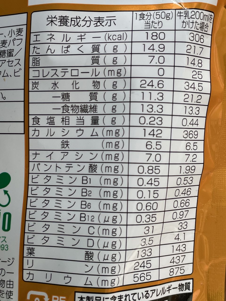 日清シスコ ごろグラ糖質60%オフ きなこ大豆 300gの食品表示2